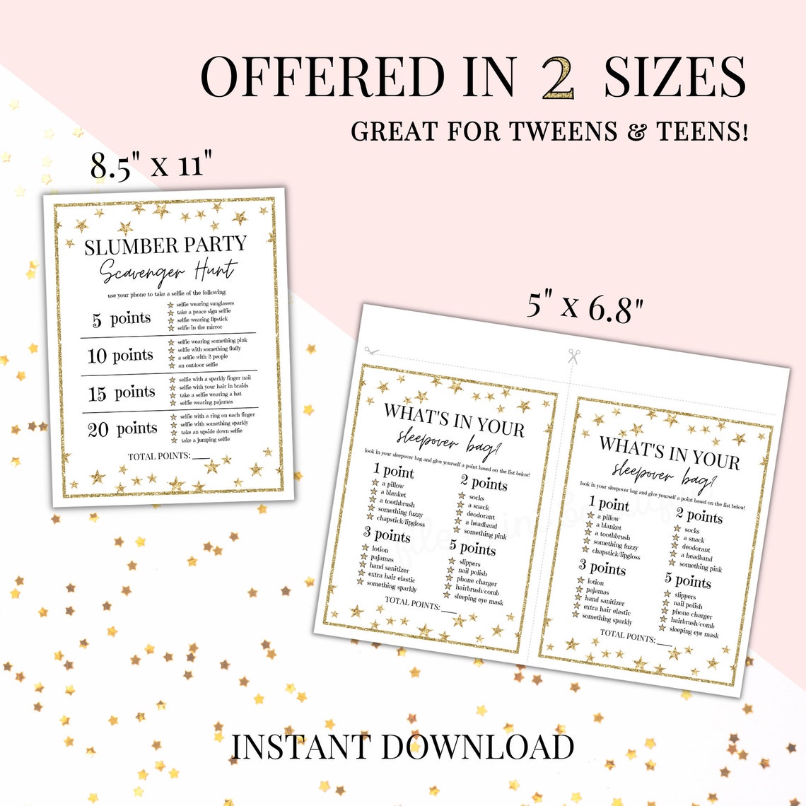 Slumber Party Games Printable Slumber Party Activities - Etsy