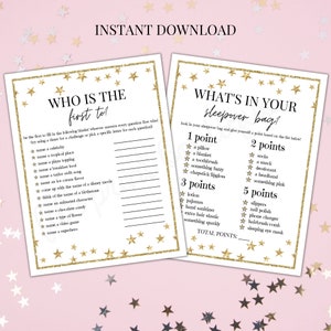 Slumber Party Games Printable, Slumber Party Activities, Tweens Teens ...