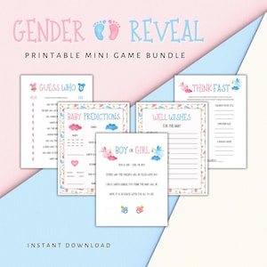 Gender Reveal Party Games: Printable Activity Bundle (Digital Download)
