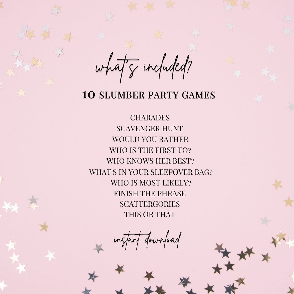 Slumber Party Games Printable Slumber Party Activities - Etsy