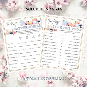 Tea Party Games Printable Tea Party Activities Ladies Tea - Etsy Canada