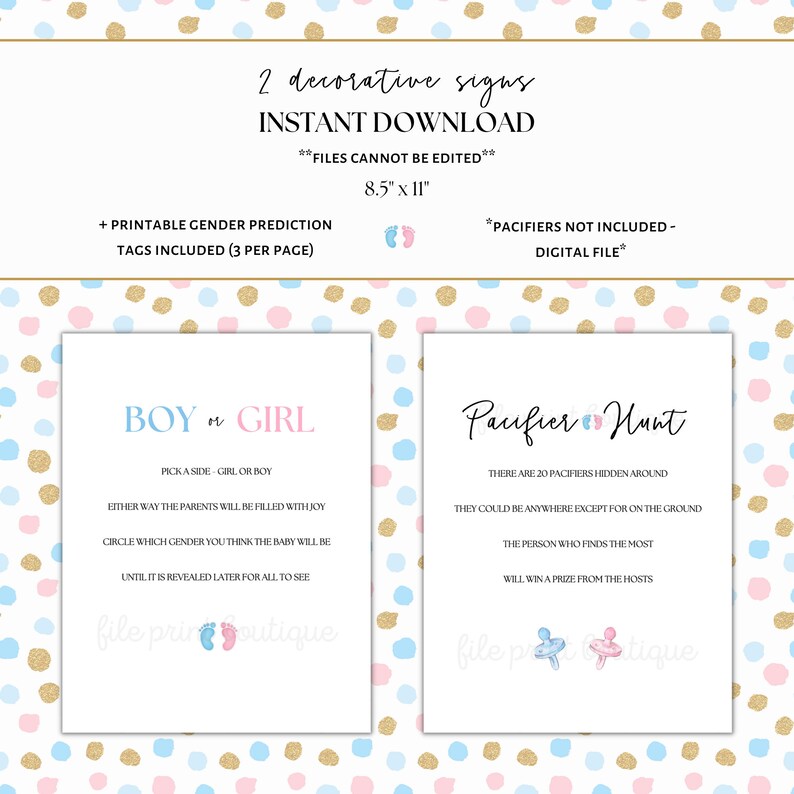 Gender Reveal Party Games Printable Gender Reveal Activities Etsy