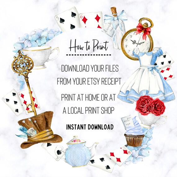 Alice in Wonderland Party Decorations & Games Printable Kit -  Norway