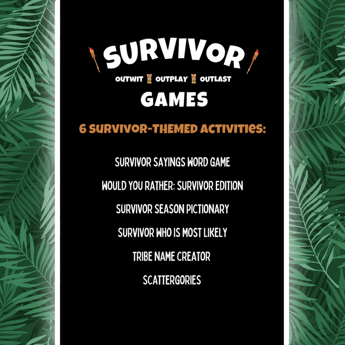 Free Printable Survivor Games Pdf
