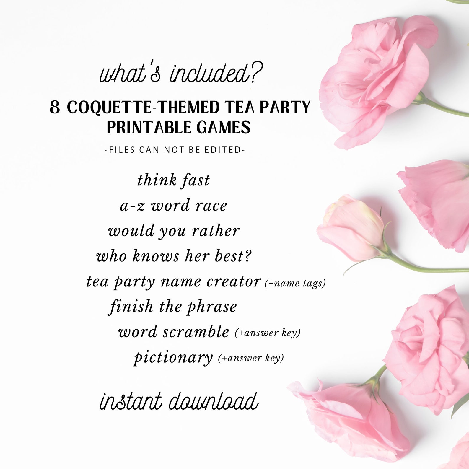 Tea Party Games Printable, Tea Party Activities, Ladies Tea Party Games ...