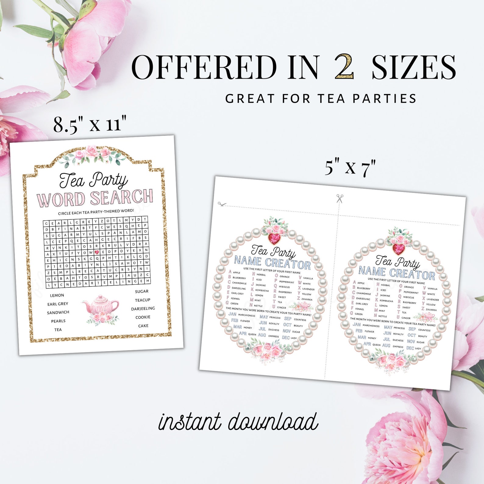 Tea Party Games for Kids Printable Printable Kid's Tea - Etsy