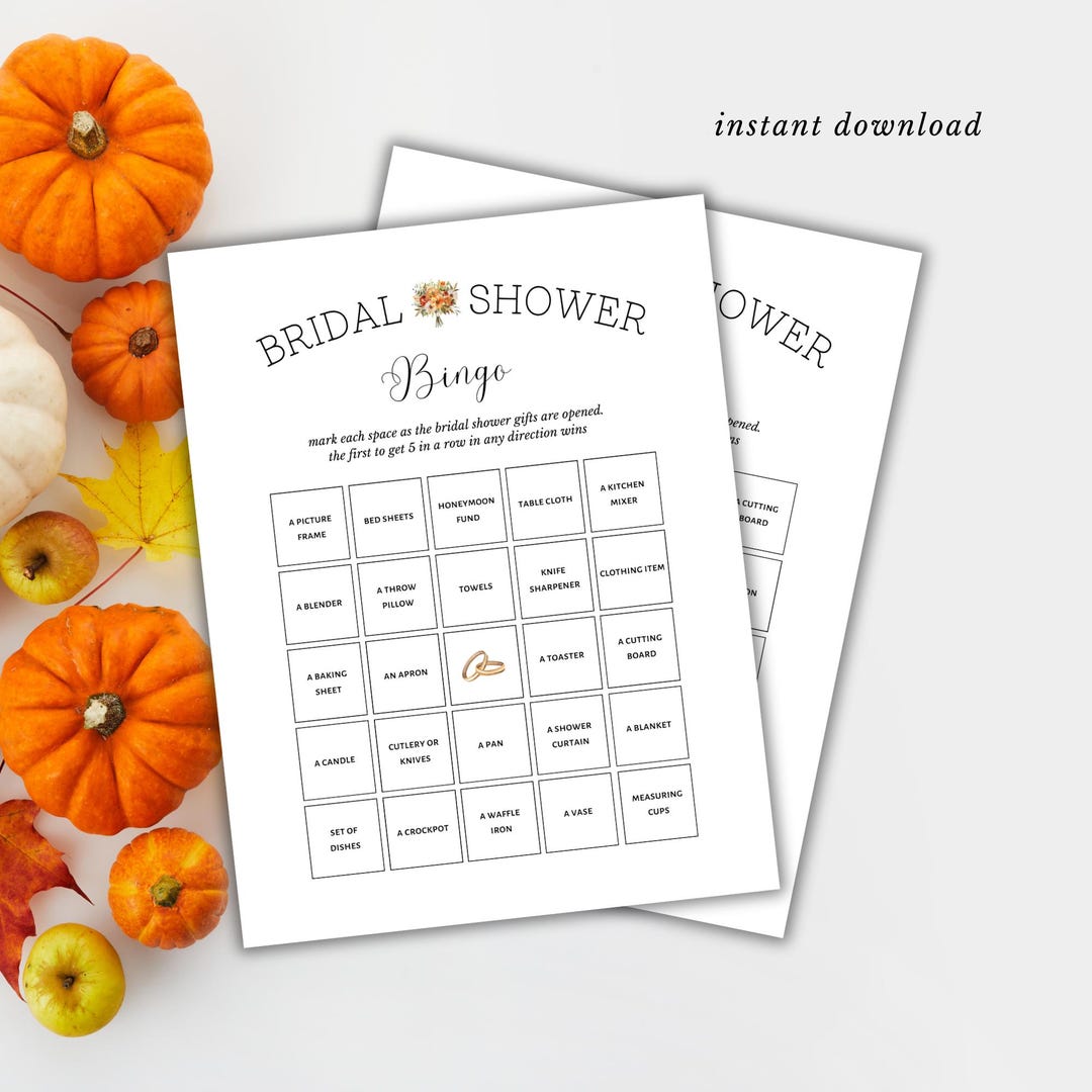 Bridal Shower Gift Bingo Printable, Bridal Shower Printable Bingo ...