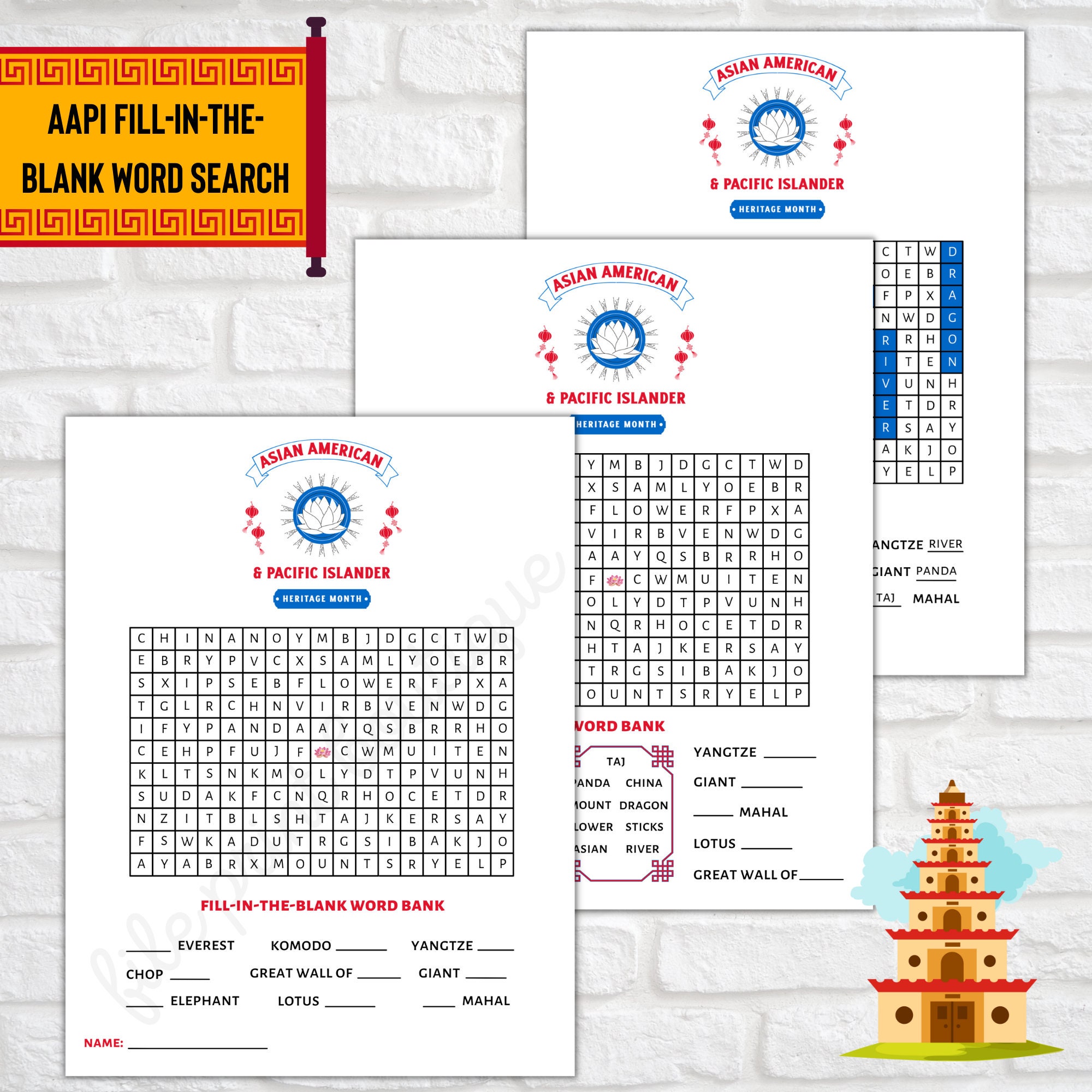 AAPI Heritage Month Printable Activities, AAPI Printable, AAPI ...