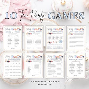 Tea Party Games Printable, Tea Party Activities, Ladies Tea Party Games, Tea Party Bundle, Tea Party Favors, Tea Party Game, Tea Party Pack