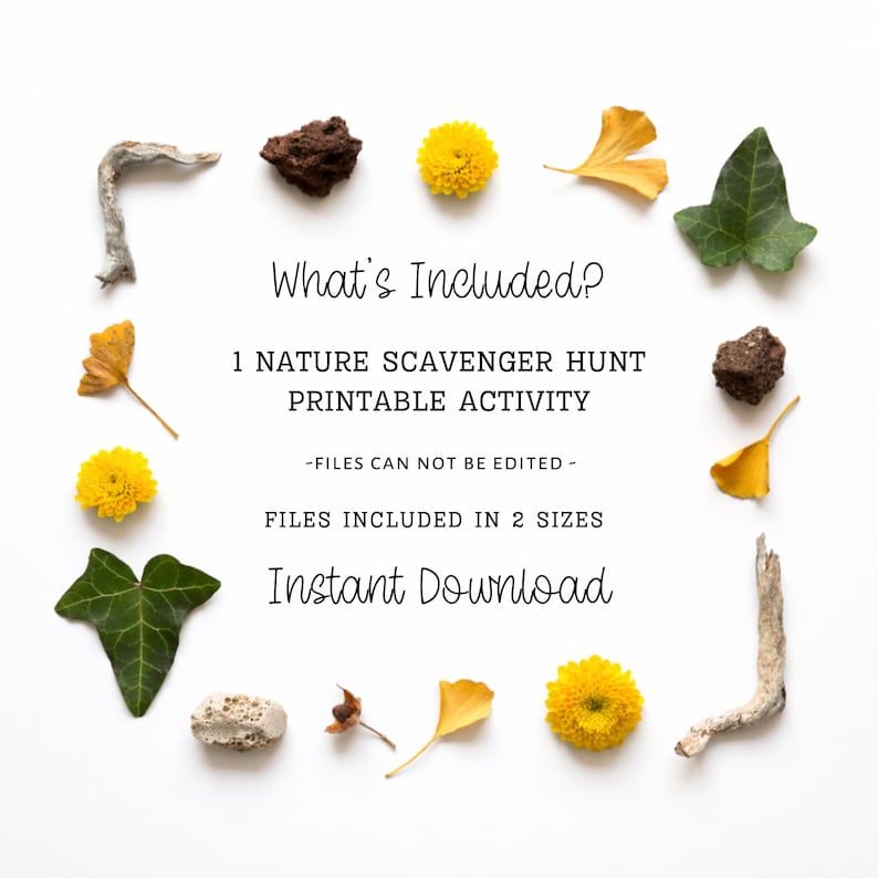 Nature Scavenger Hunt Printable for Kids, Outdoor Scavenger Hunt ...