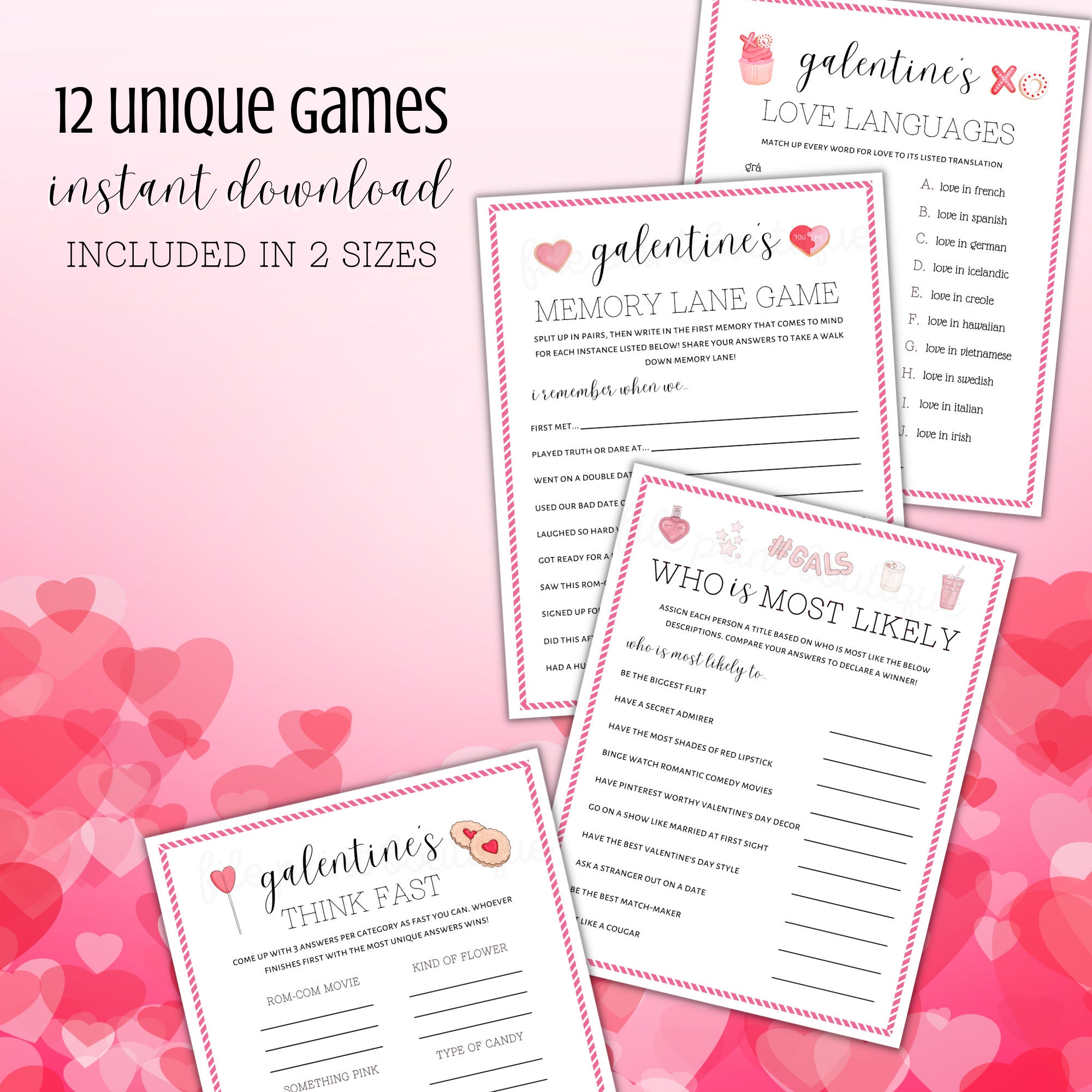 Galentine's Day Game Bundle Printable, Galentine's Printable Games ...