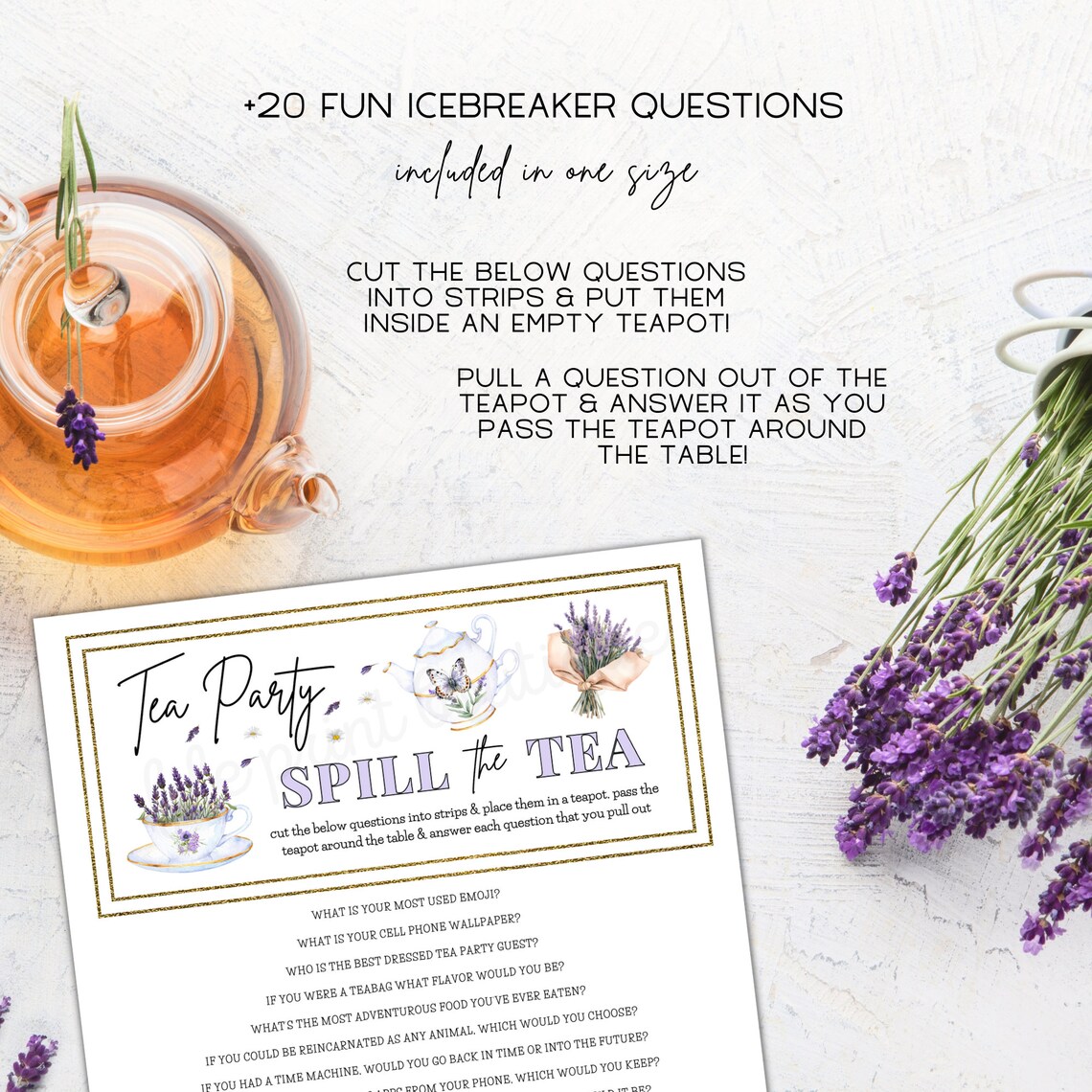 Tea Party Games Printable Tea Party Activities Ladies Tea - Etsy