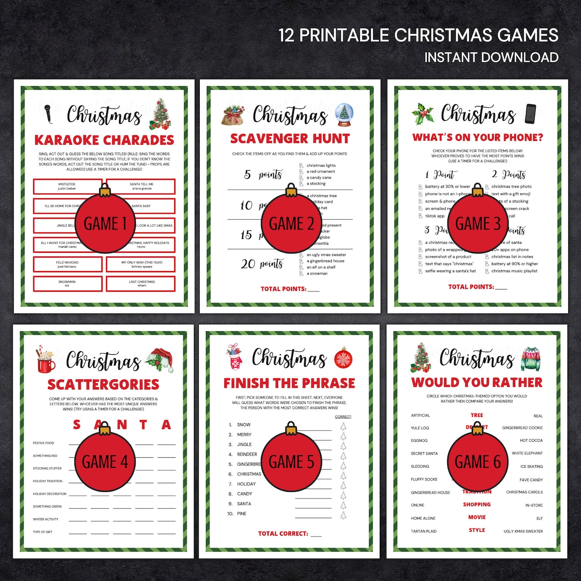 Christmas Party Games Printable - Il 1140xN.5612512424 Q6y9 