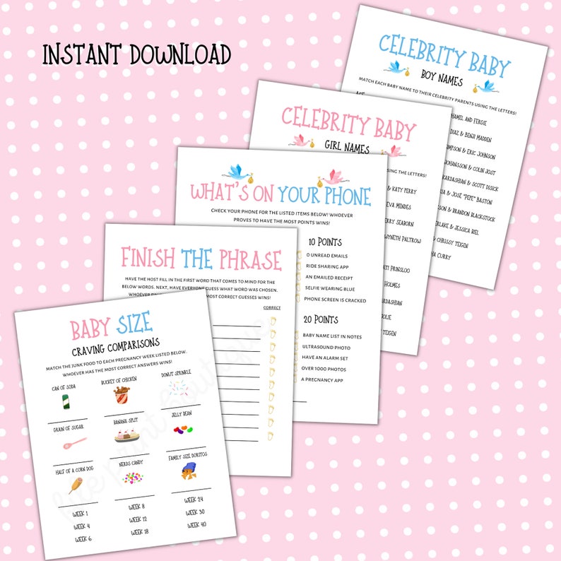 Gender Reveal Party Games Printable Gender Reveal Activities Etsy
