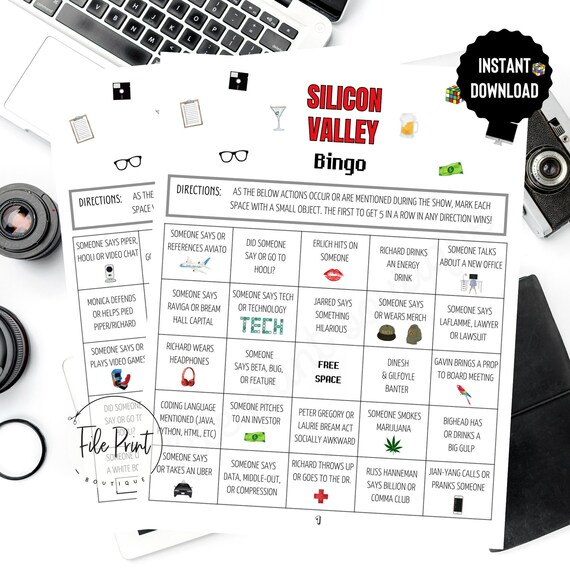 Silicon Valley Printable Bingo Silicon Valley Download TV Show