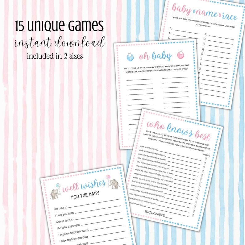 Gender Reveal Printable Games Gender Reveal Bundle Gender Reveal Gender Reveal Printable Games Gender Reveal Bundle Gender Reveal