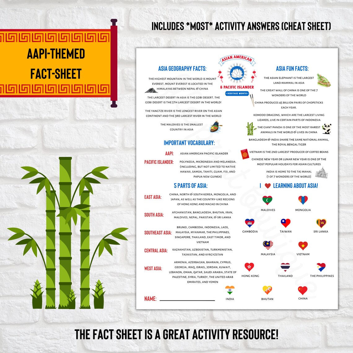 AAPI Heritage Month Printable Activities AAPI Printable AAPI - Etsy