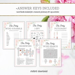 Tea Pictionary Tea Party Games: Printable Kid's Activity Bundle (digital Download) - Etsy
