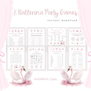 Ballerina Games for Kids Printable, Printable Kid&#39;s Ballet Games, Kid&#39;s Ballerina Bundle, Ballet Party Games, Ballerina Printable Games
