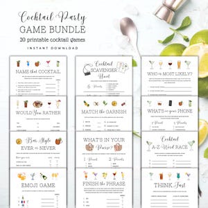 Bar Crawl Games Printable, Cocktails Bundle, Cocktail Scavenger Hunt, Cocktail Party Games, Pub Crawl Games, Drinking Party Games, Cocktails