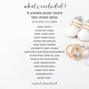 Baby Shower Printable Games, Gender Neutral Baby Shower Games, Baby ...