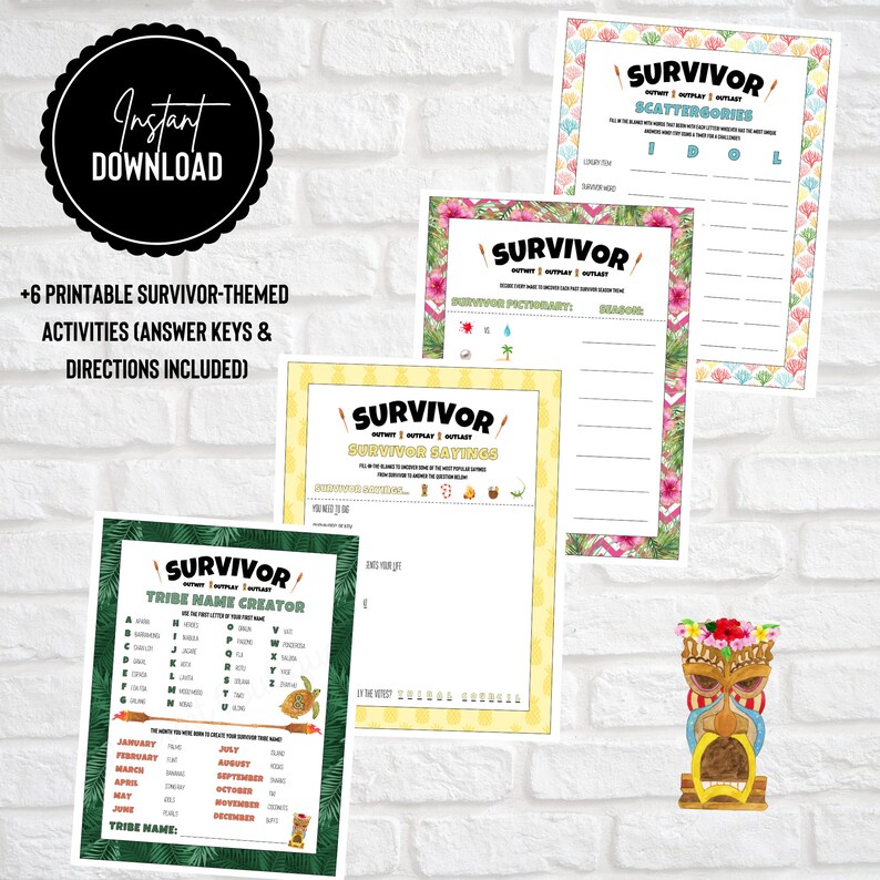 Survivor Party Games Printable Survivor Games Survivor - Etsy Canada