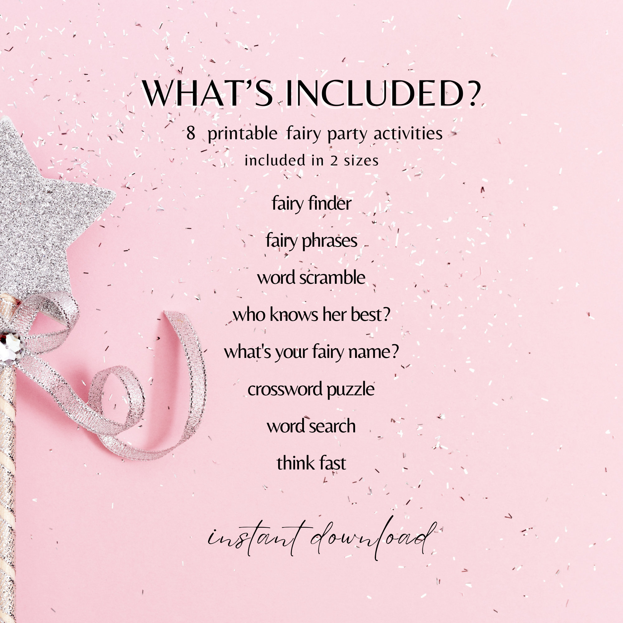Fairy Party Games Printable: Kids Birthday Activities (digital Download ...