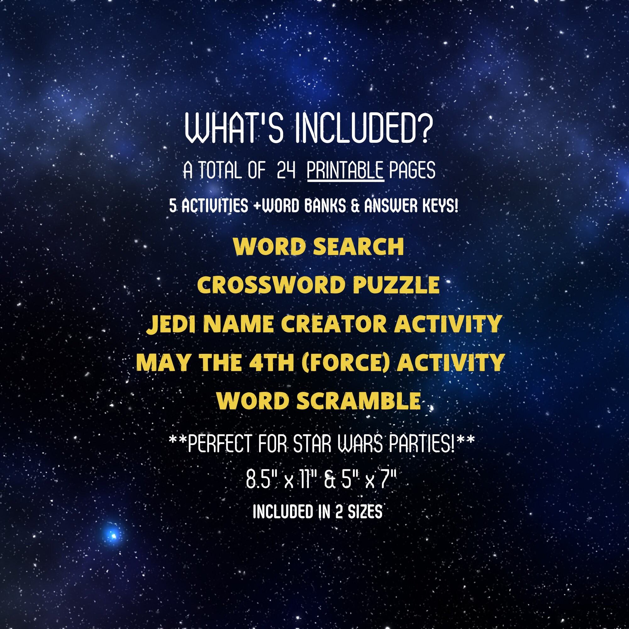 Star Wars Printable Kids Activities, Word Search, Star Wars Crossword, Word Scramble, Star Wars ...