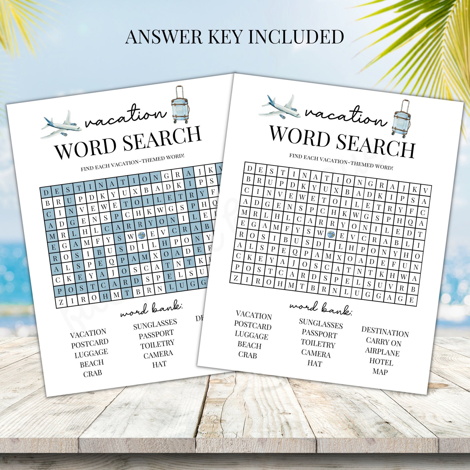 Vacation Games Bundle, Vacation Printable Games, Family Friendly ...