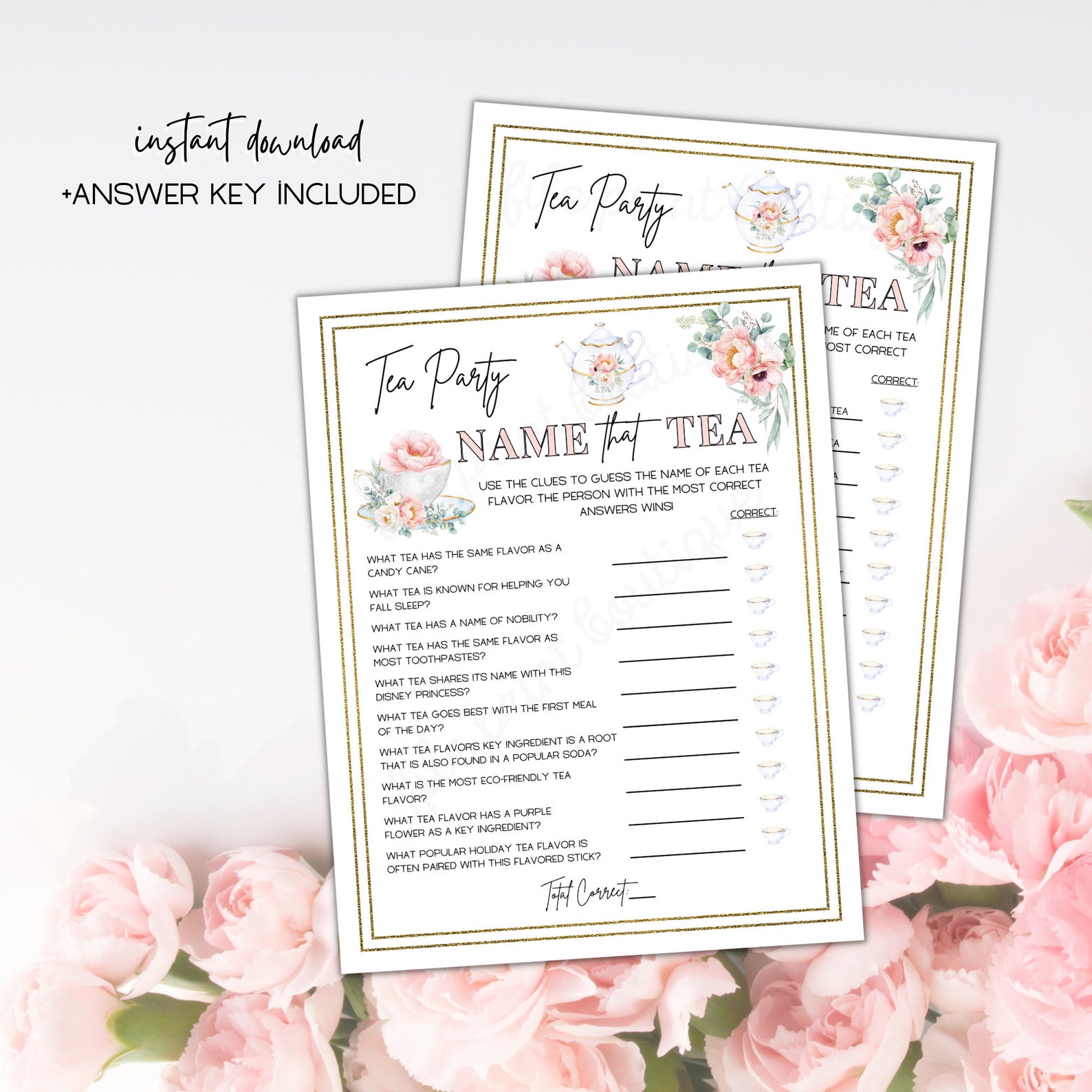 Tea Party Games Printable Tea Party Activities Ladies Tea - Etsy Canada