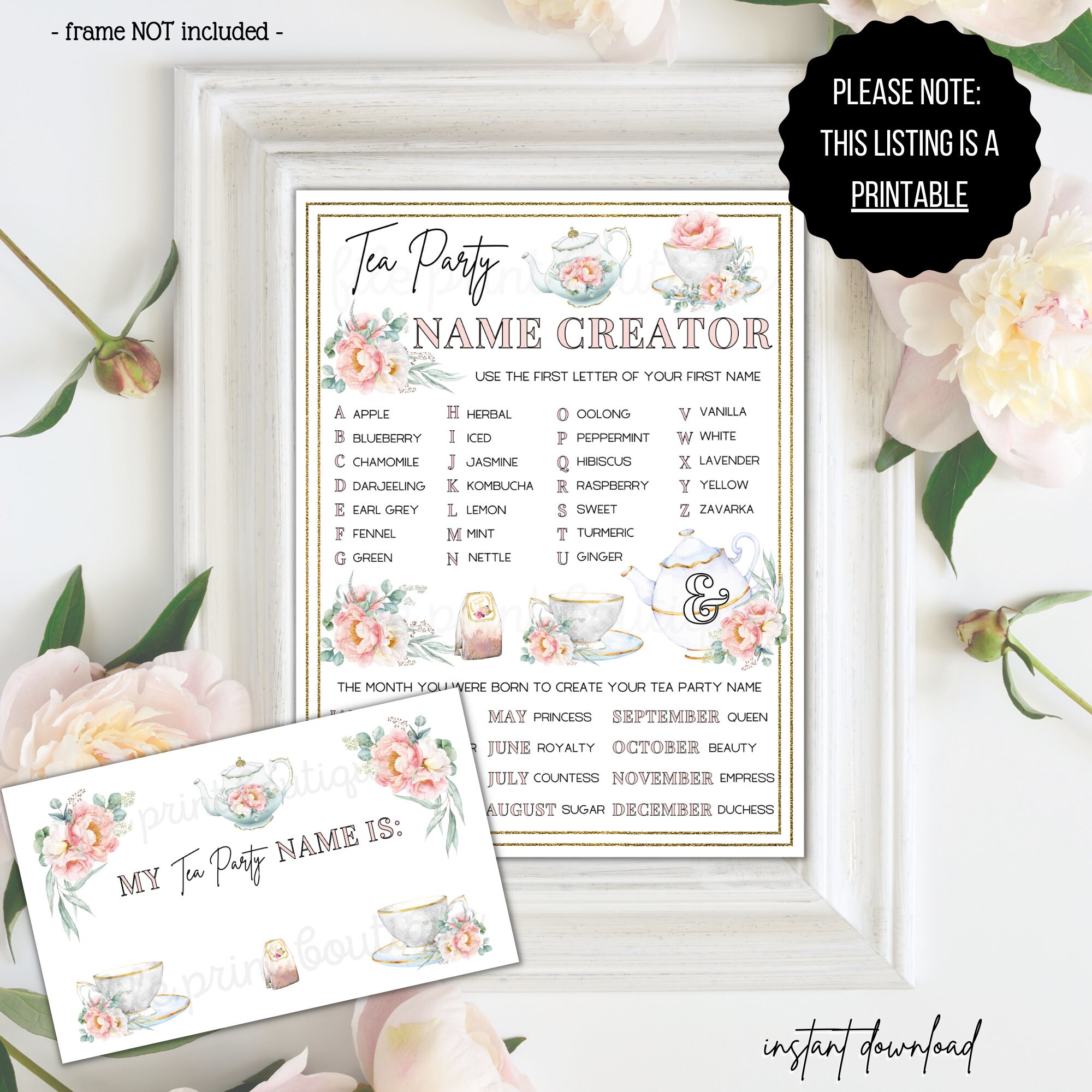 Tea Party Games Printable Tea Party Activities Ladies Tea - Etsy
