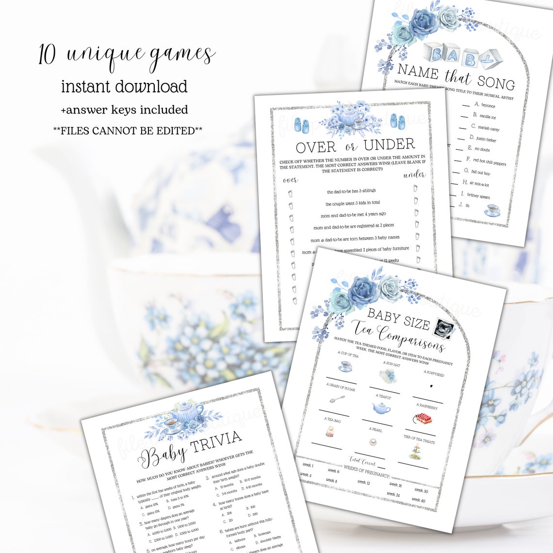 Boy Baby Shower Tea Party Games, Baby Shower Tea Party Games, Baby ...