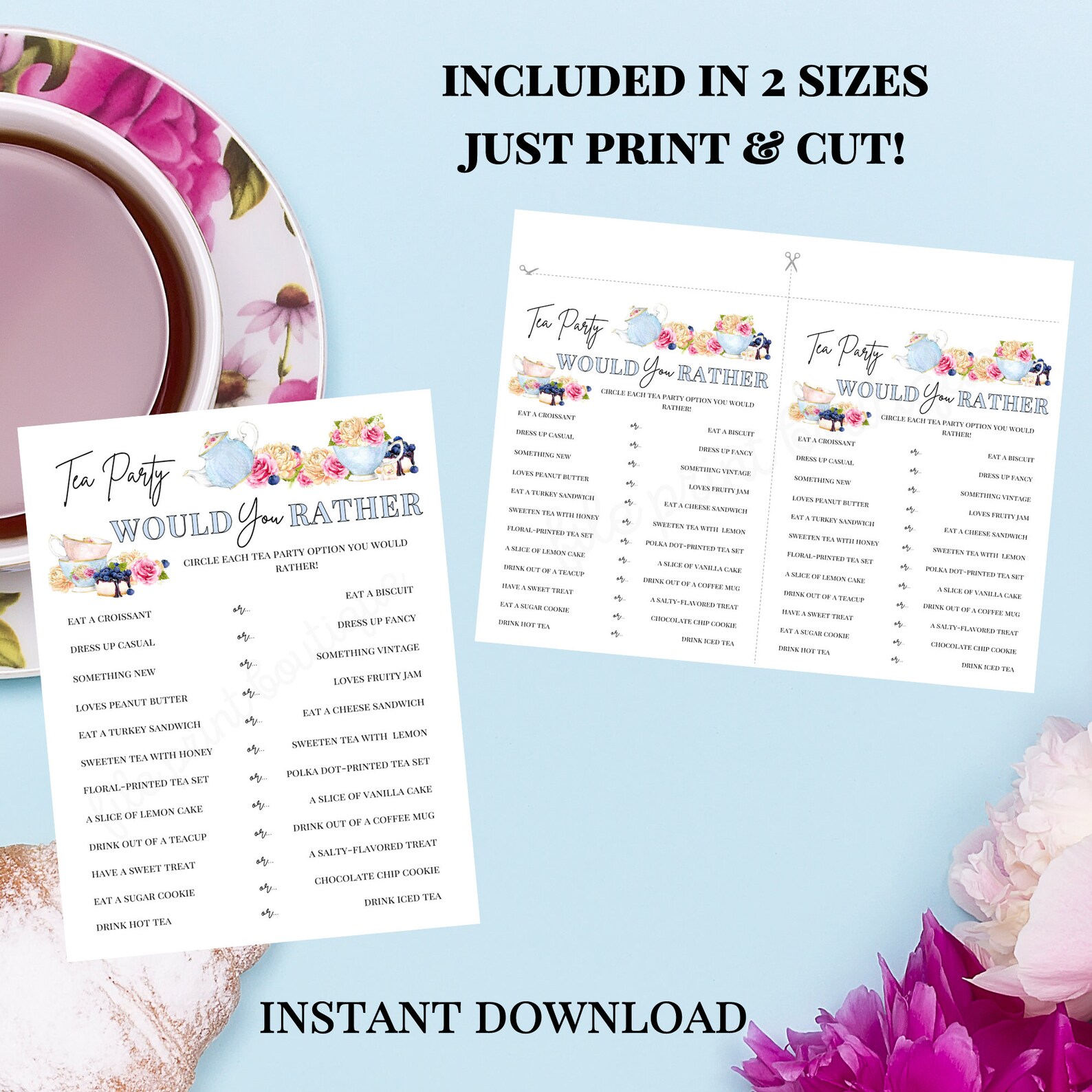 Tea Party Printable Games Ladies Tea Party Game Bundle - Etsy