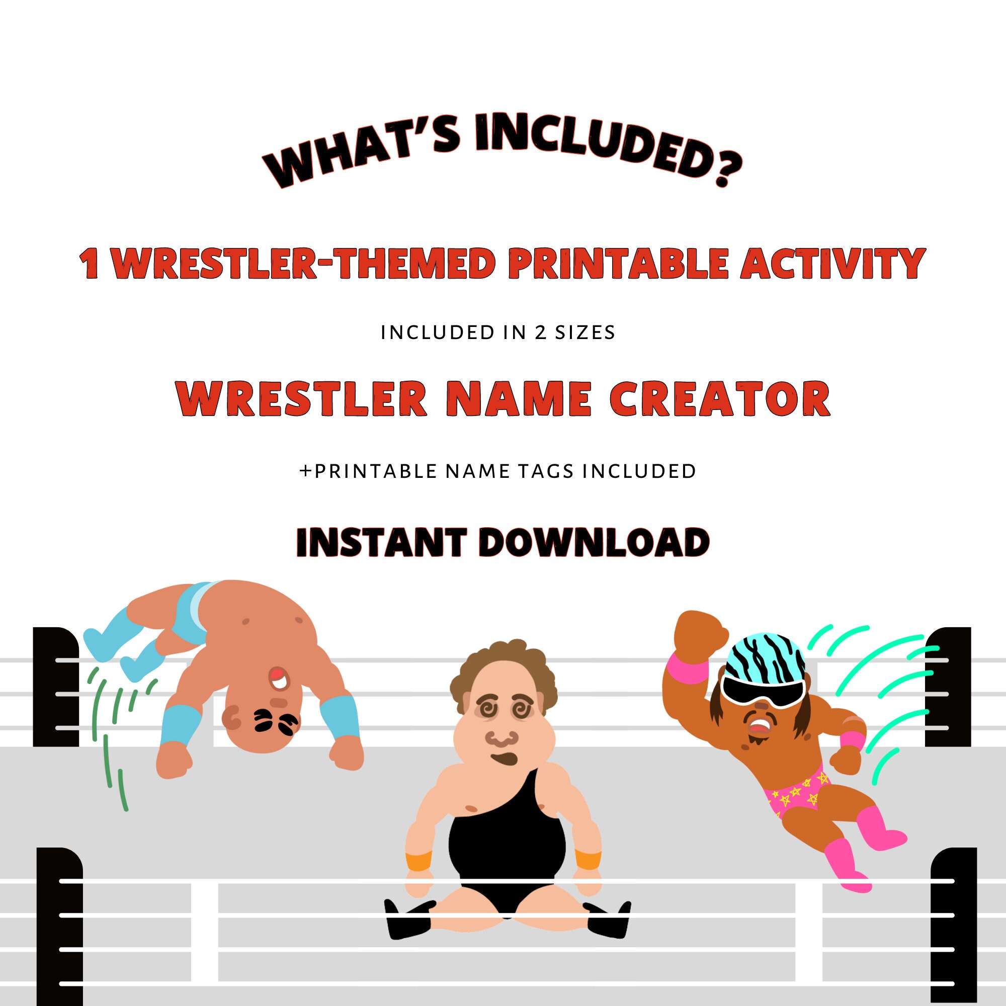 Whats Your Wrestler Name Printable, Wrestler Name Creator, Printable