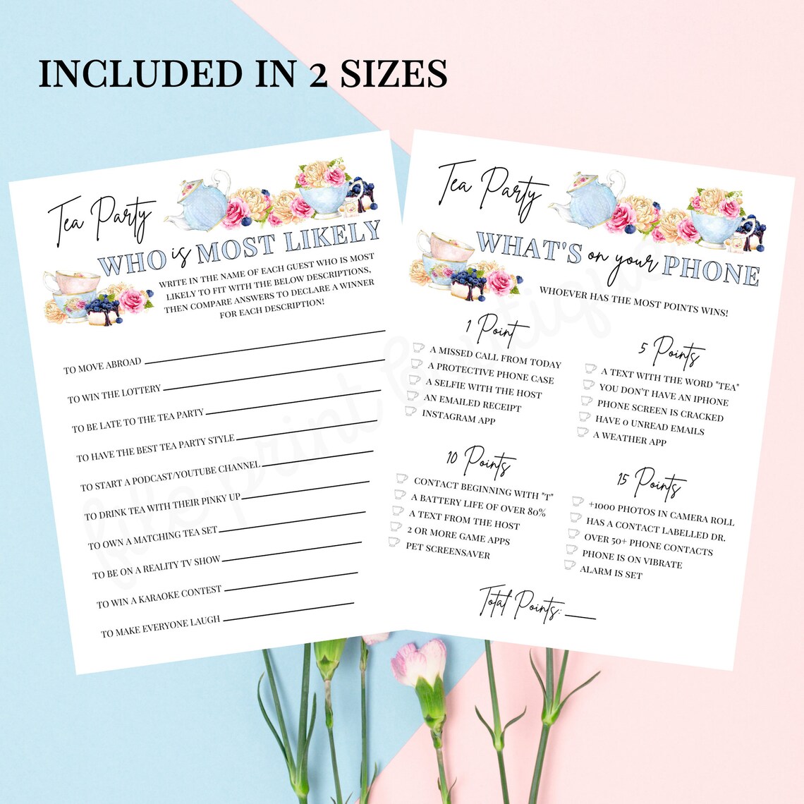 Tea Party Printable Games Ladies Tea Party Game Bundle - Etsy