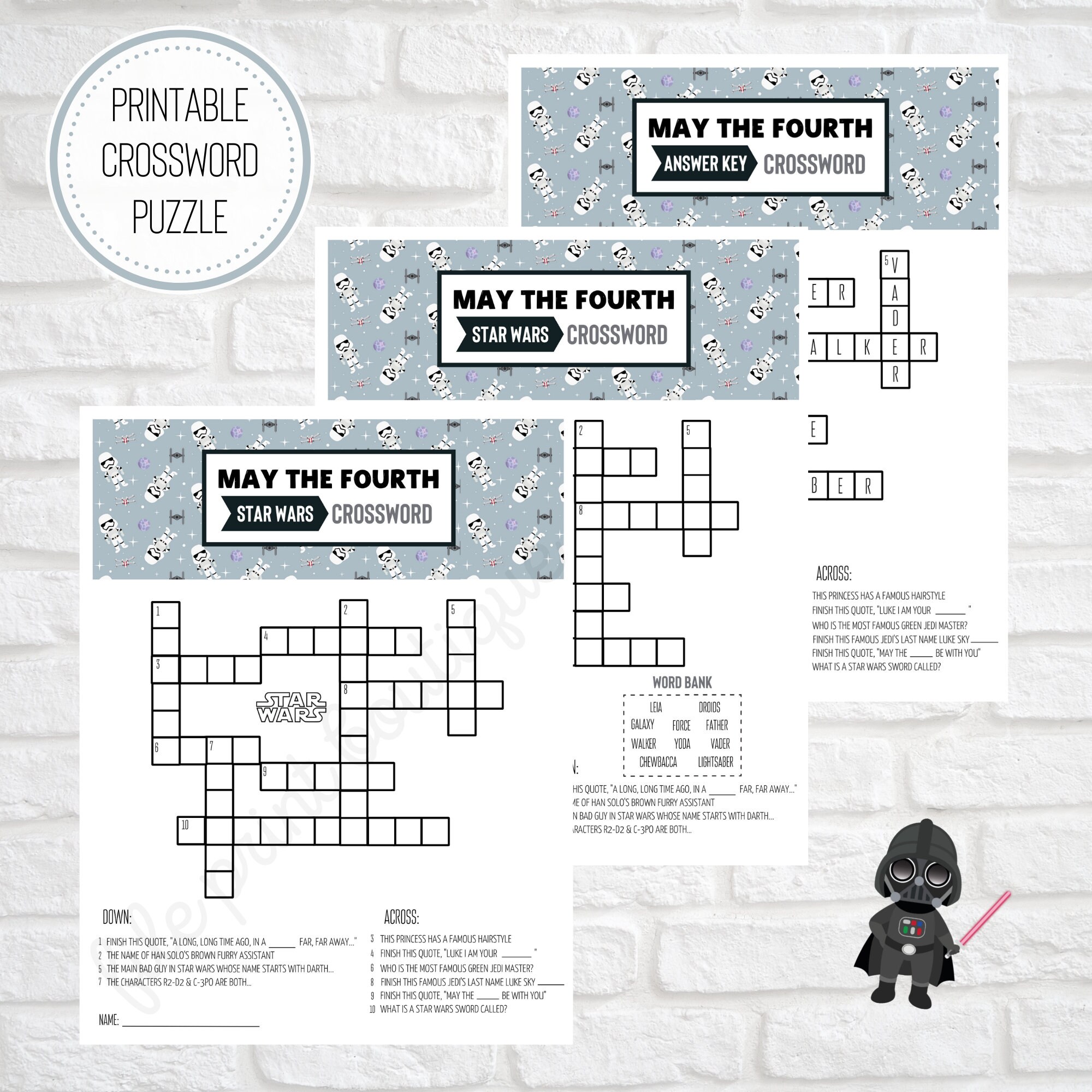 May the 4th Star Wars Printable Kids Activities Word Search - Etsy