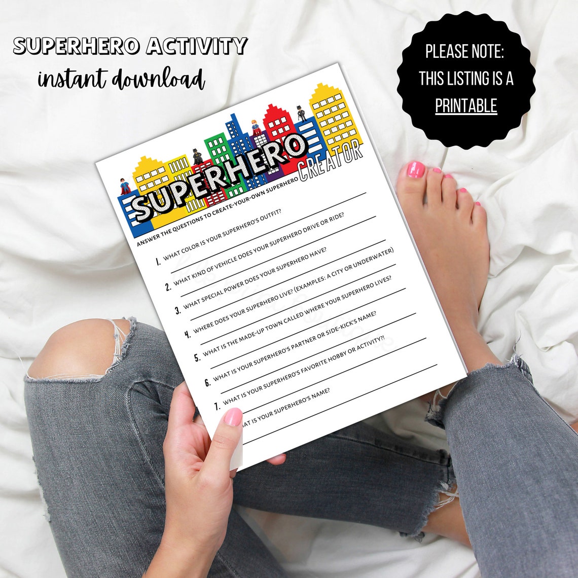 Superhero Printable Kid's Activity Superhero Madlib - Etsy
