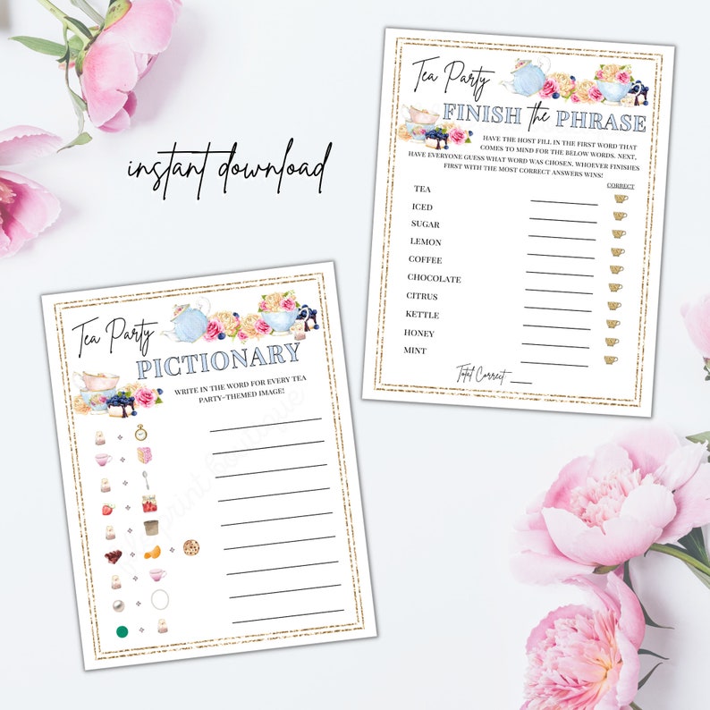 Tea Party Games Printable Tea Party Activities Ladies Tea - Etsy Canada