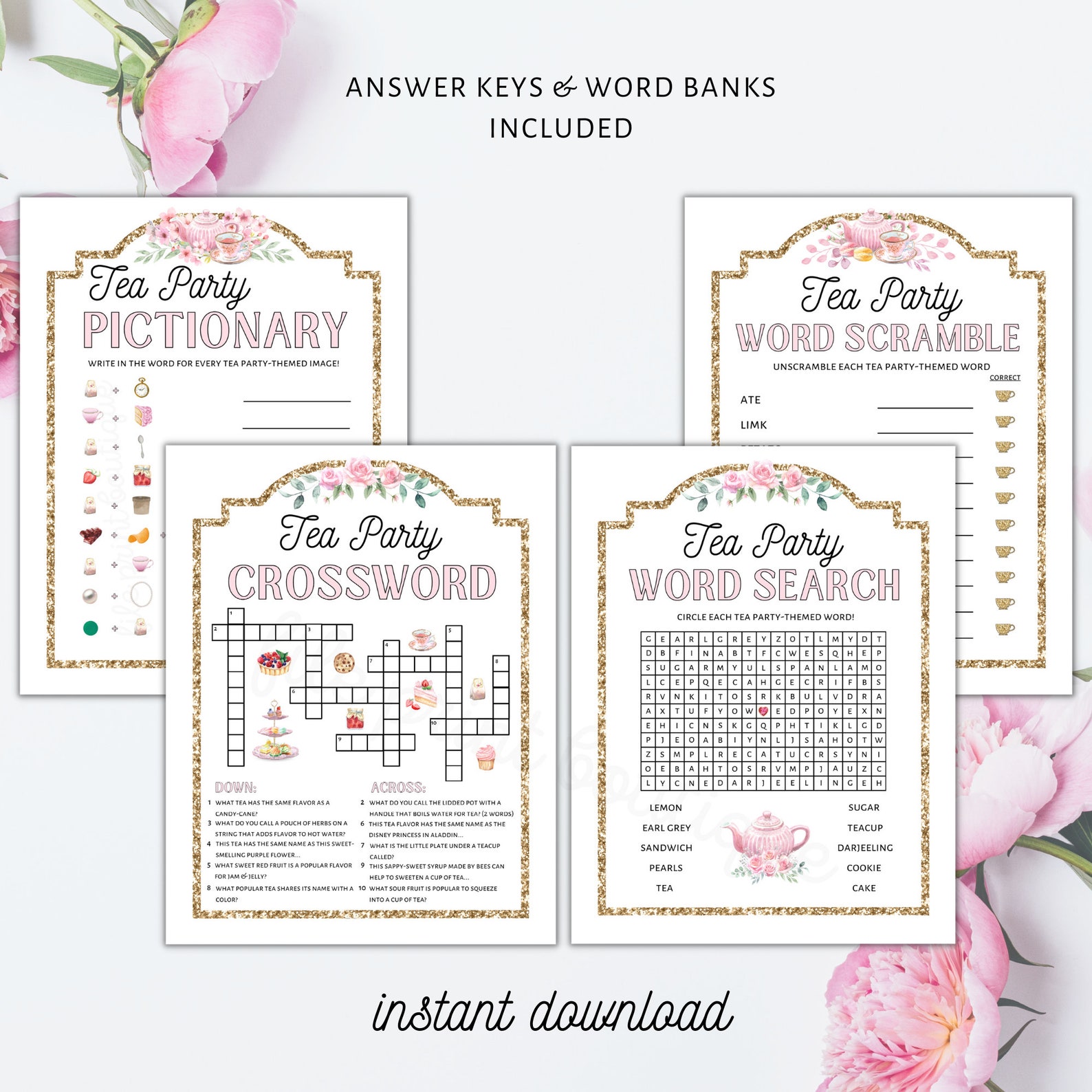 Tea Party Games for Kids Printable Printable Kid's Tea - Etsy