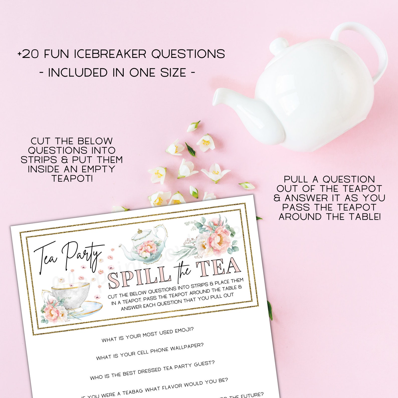 Tea Party Games Printable Tea Party Activities Ladies Tea - Etsy