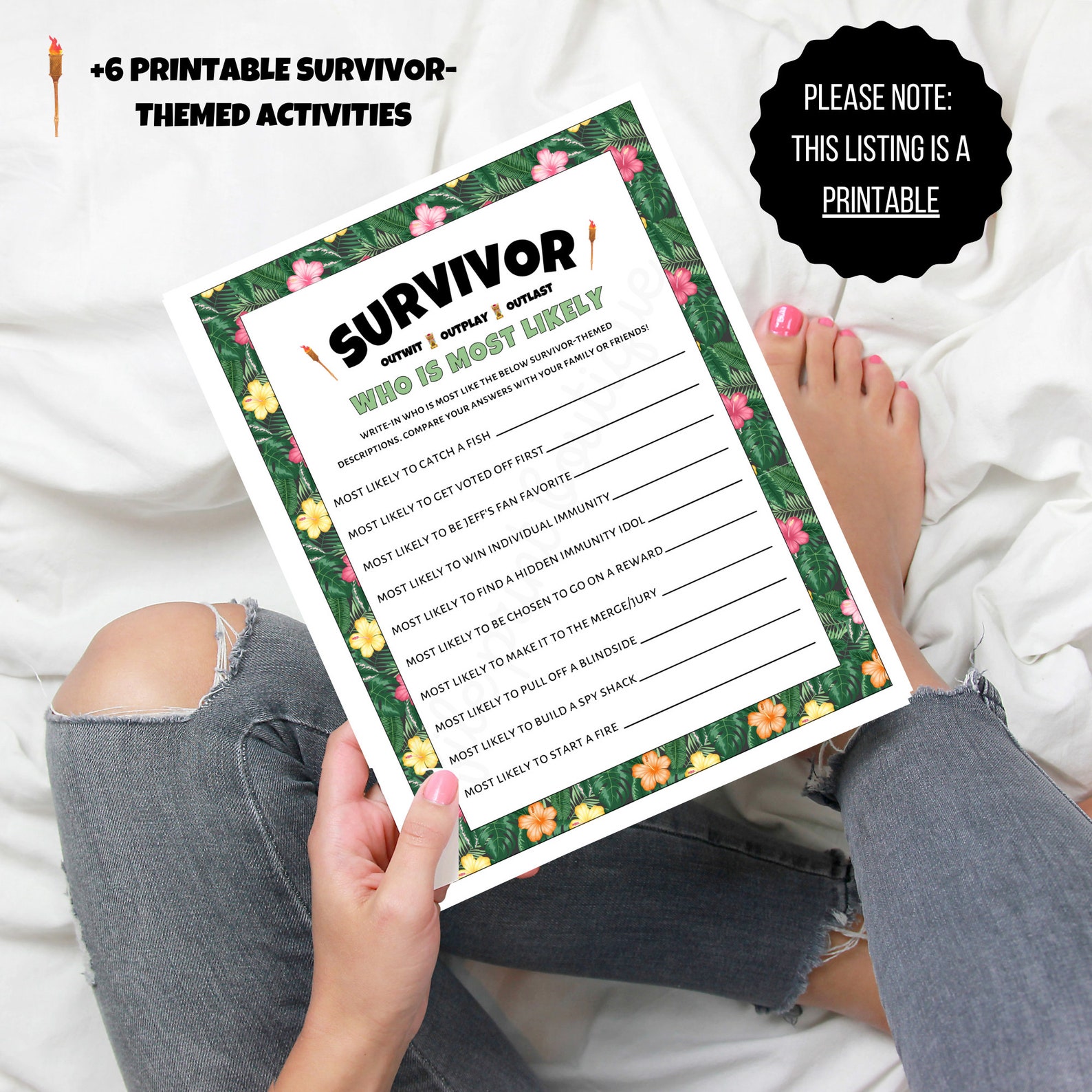 Survivor Party Games Printable Survivor Games Survivor - Etsy