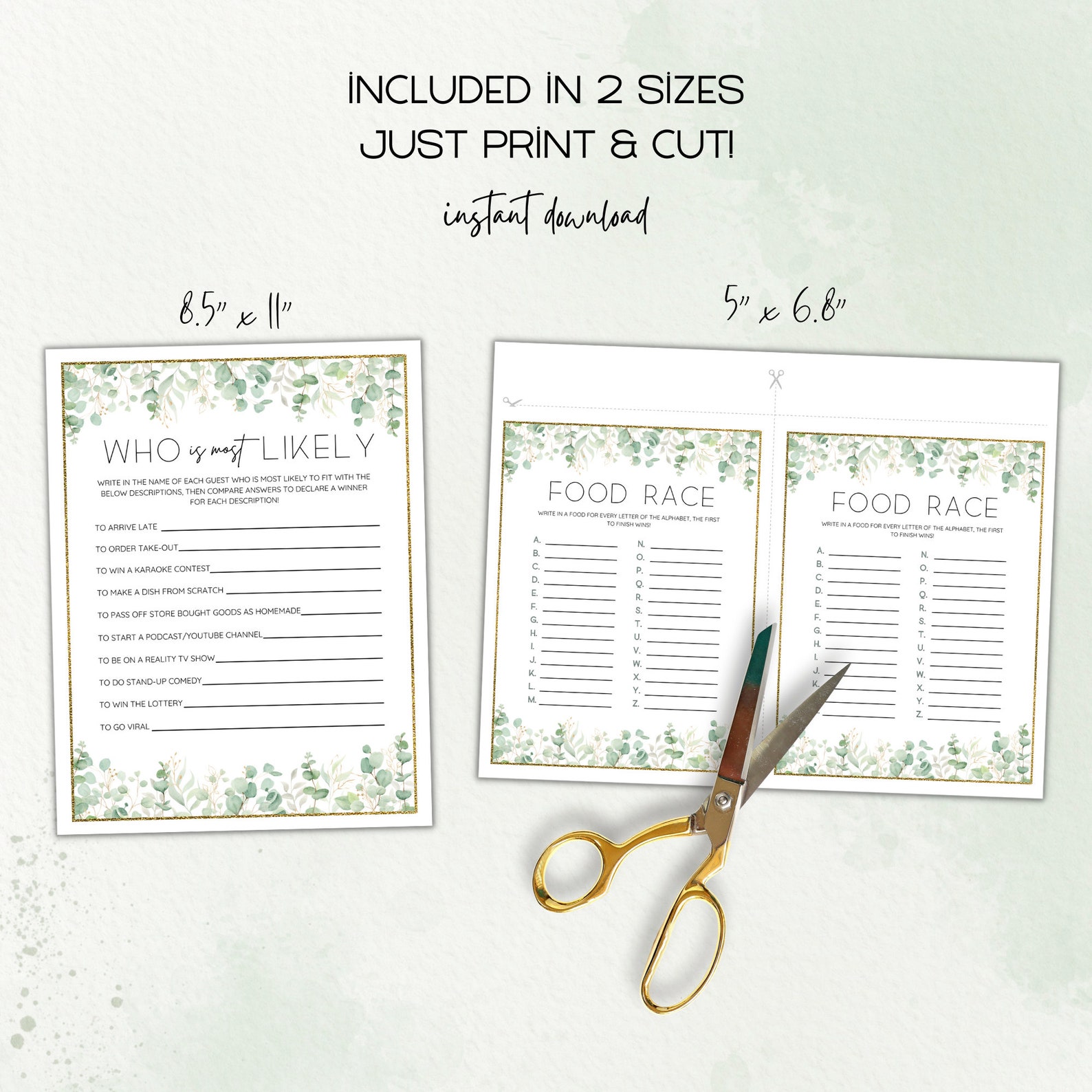 Dinner Party Games Printable, Dinner Party Activities, Minimalist Party