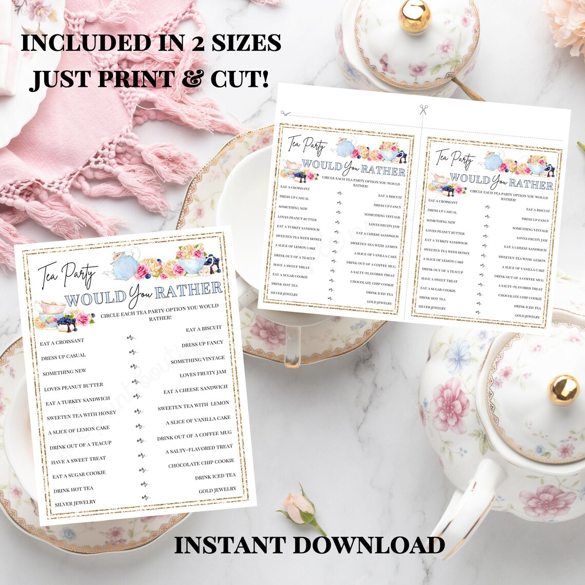 Tea Party Games Printable Tea Party Activities Ladies Tea - Etsy Canada