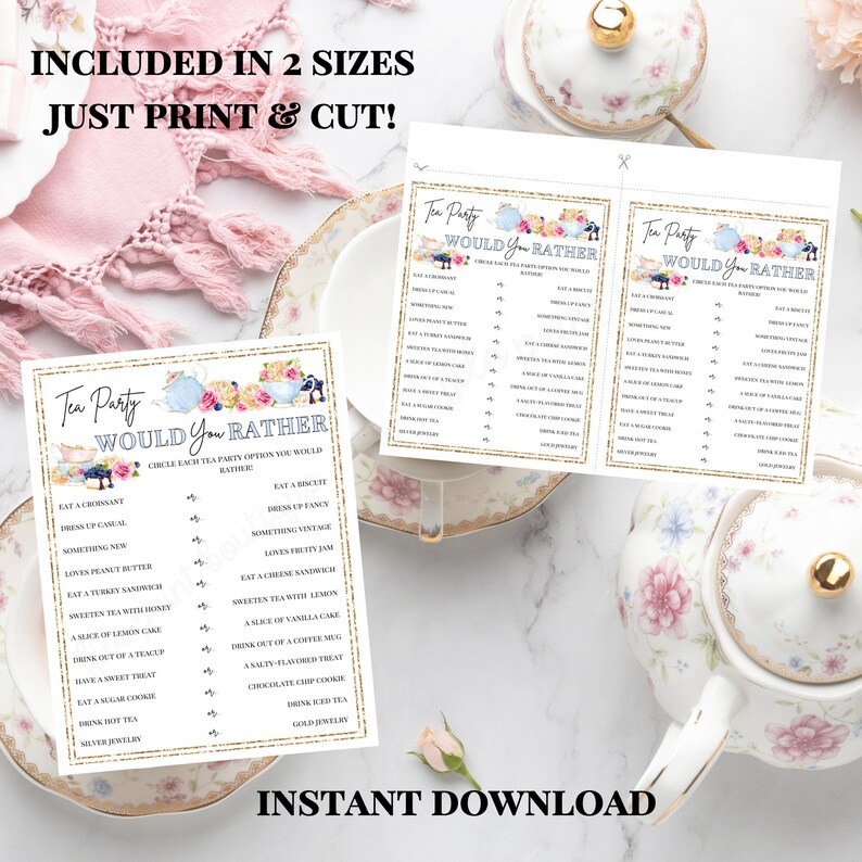 Tea Party Games Printable Tea Party Activities Ladies Tea - Etsy Canada