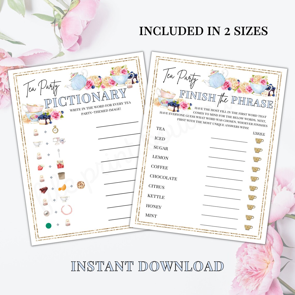 Tea Party Games Printable Tea Party Activities Ladies Tea - Etsy