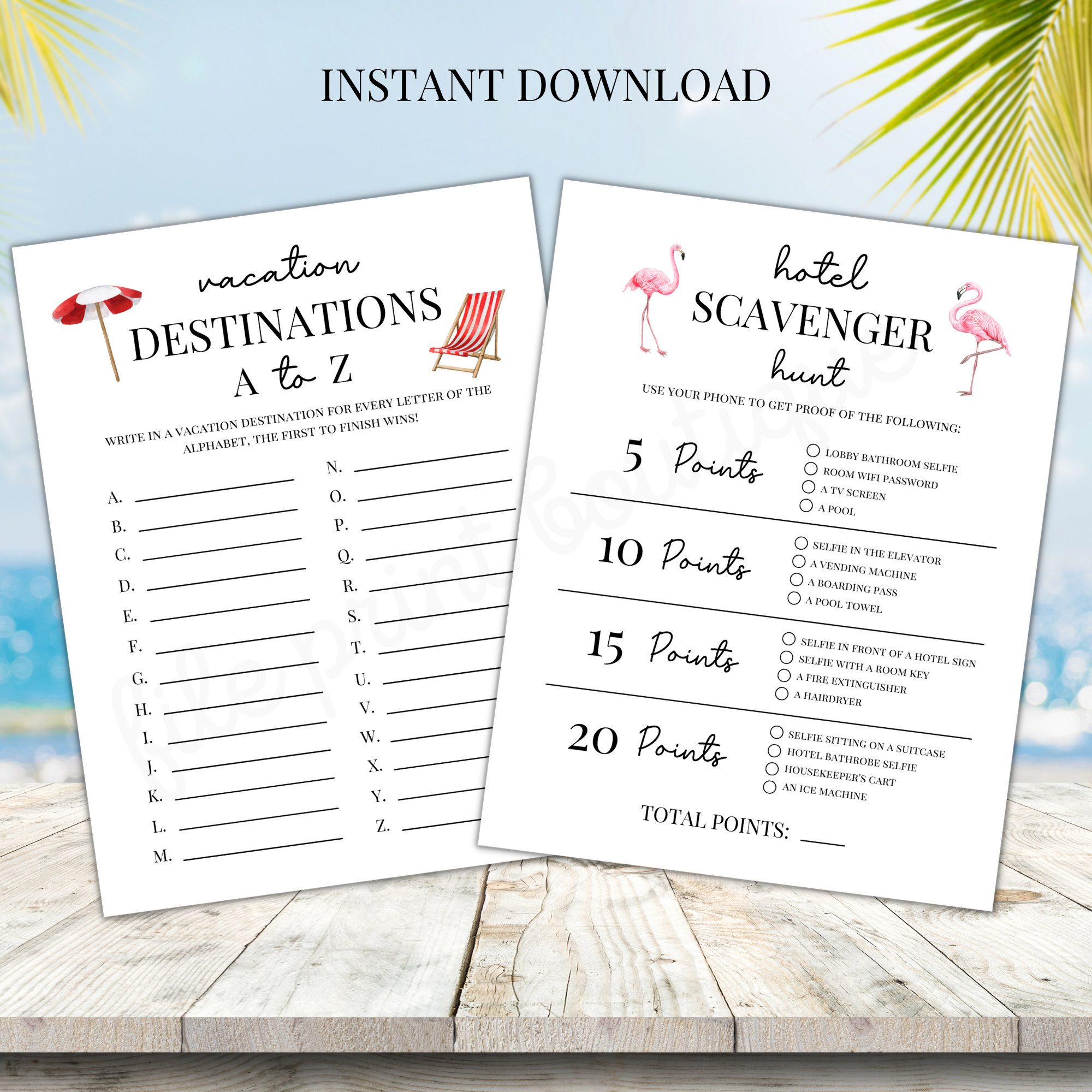 Vacation Games Bundle, Vacation Printable Games, Family Friendly ...