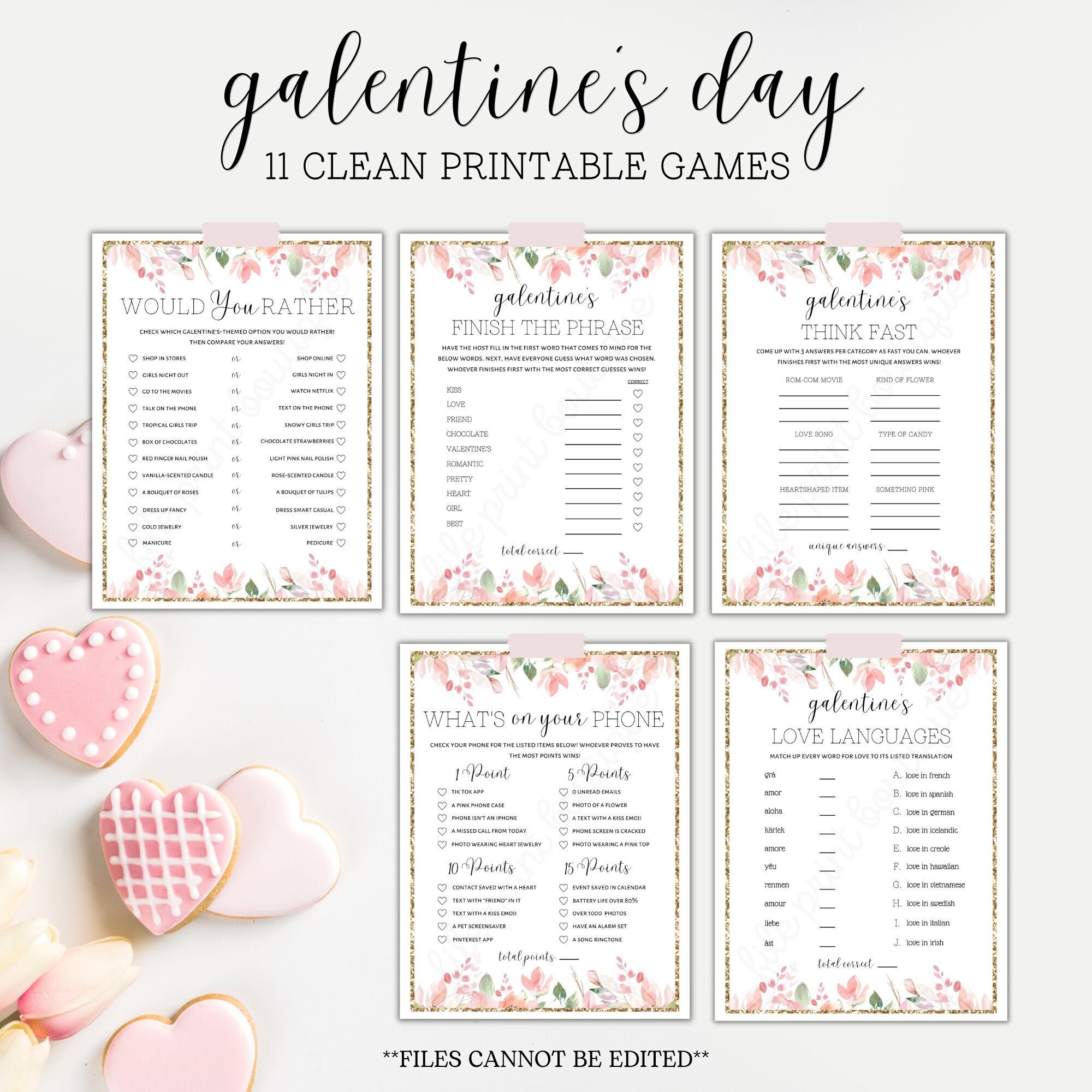 Galentine's Day Games Printable Galentine's Printable - Etsy