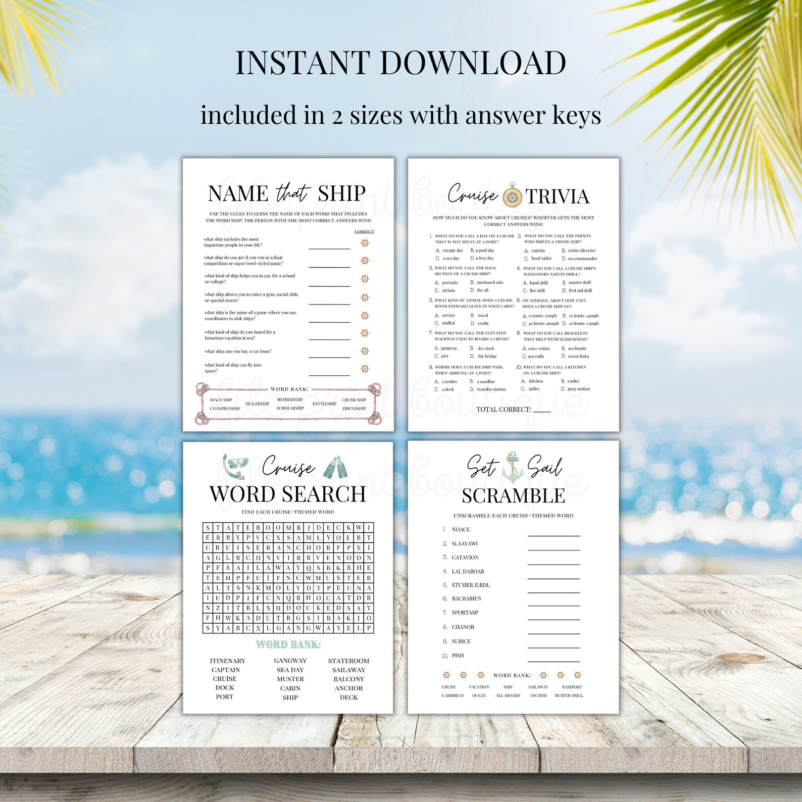 Cruise Games Printable Family Cruise Games Cruise Printable - Etsy