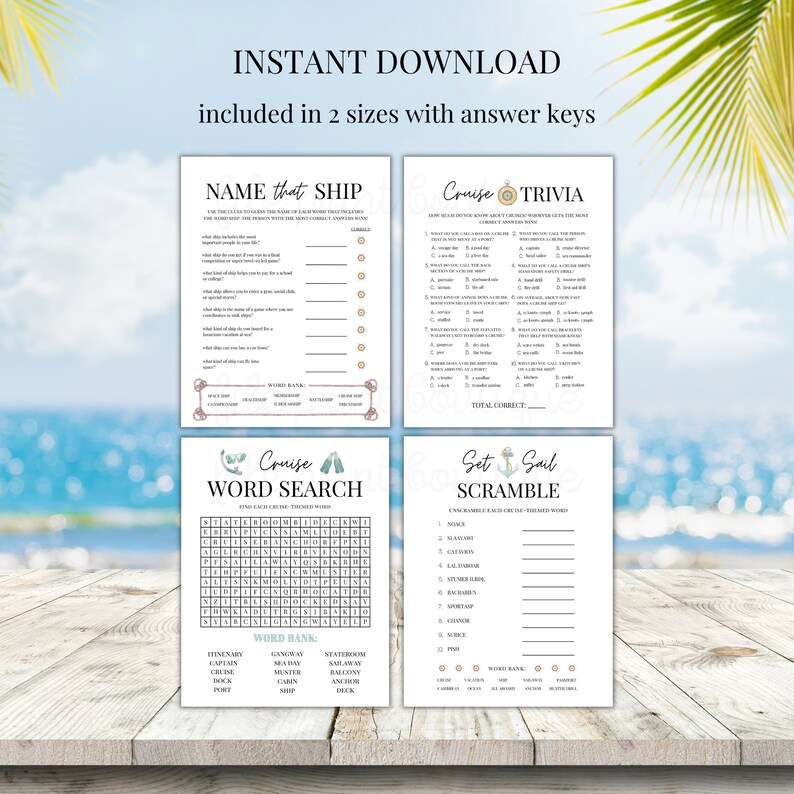 Cruise Games Printable Family Cruise Games Cruise Printable - Etsy