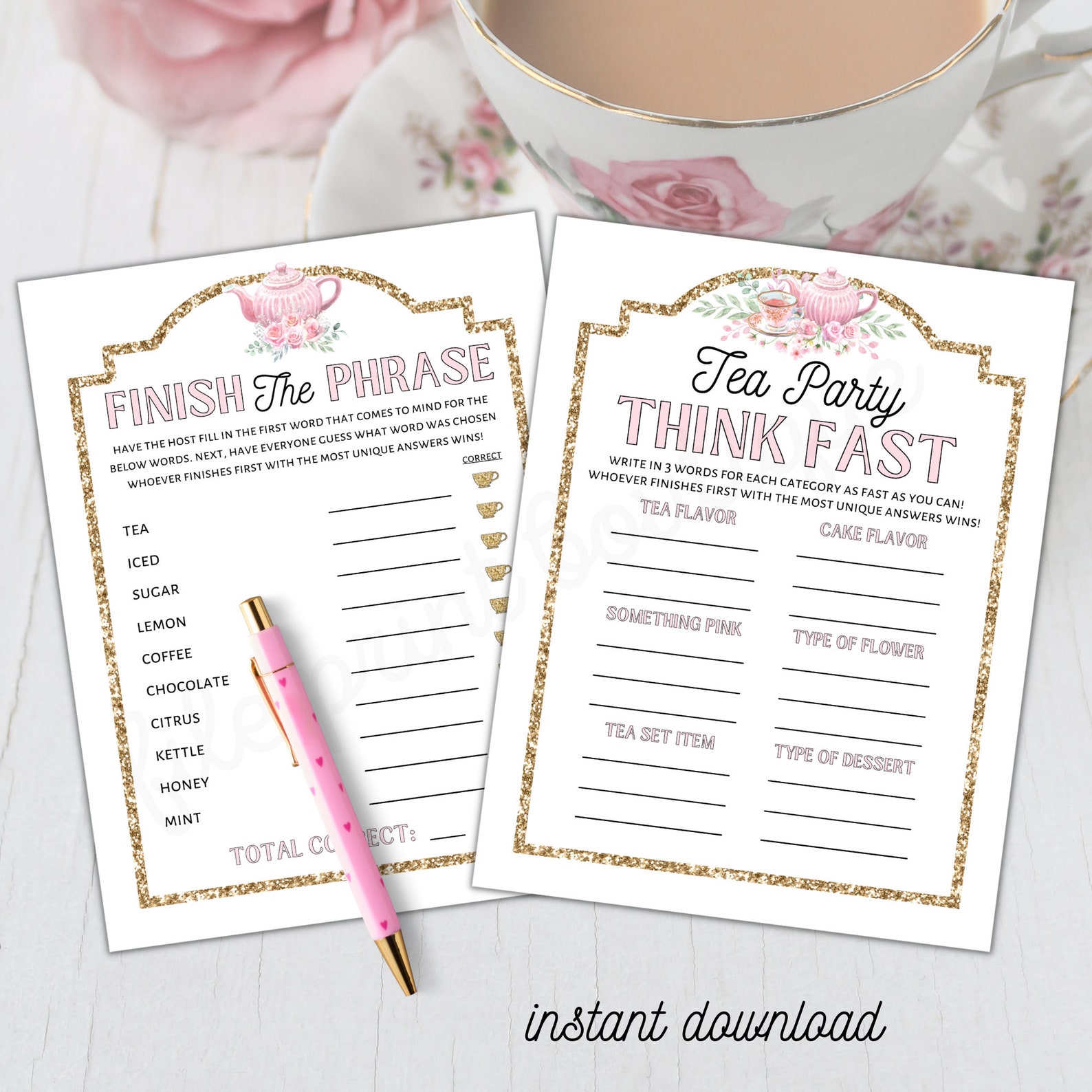 Tea Party Games for Kids Printable Printable Kid's Tea - Etsy
